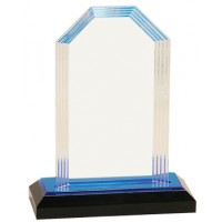 Step Clipped Corner Impress Acrylic - Blue